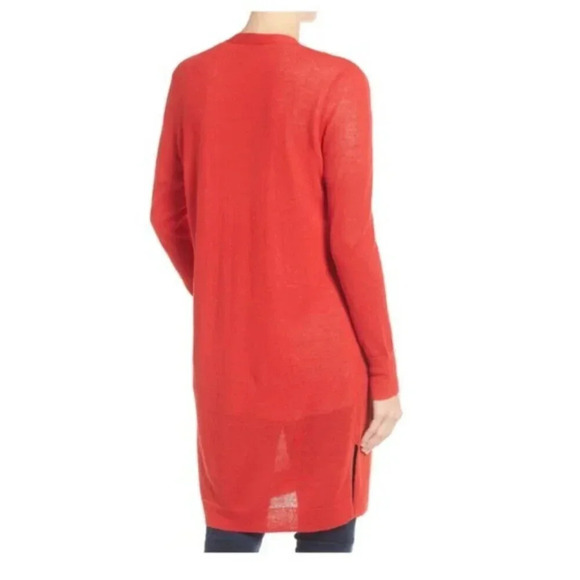 Halogen Womens Size Small Hibius Linen  Long Line Open Cardigan - Picture 2 of 16